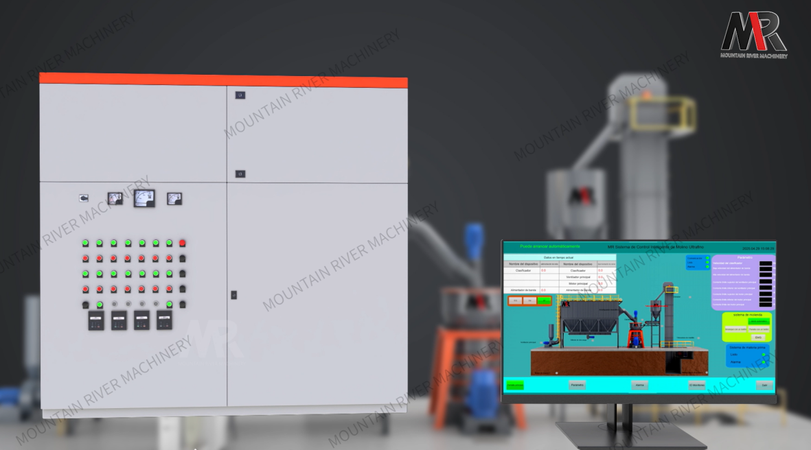 2.1-2.5 tph Molino Ultrafino para Moler Dolomite-Armario de control eléctrico PLC
