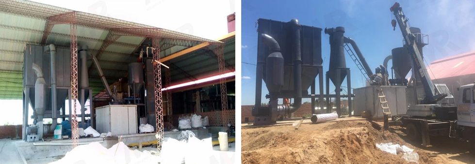 2.1-2.5 tph Molino Ultrafino para Moler Dolomite-Sitio del cliente