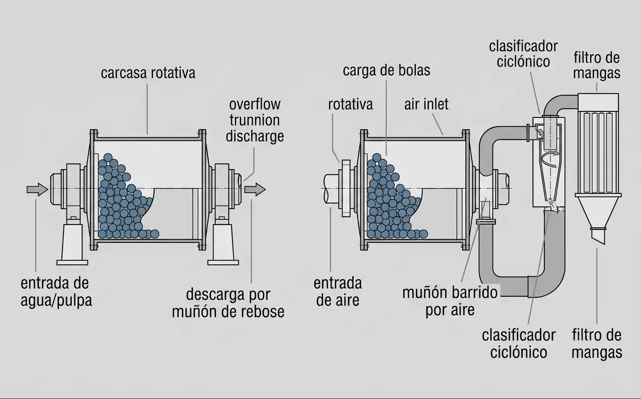 comparando descarga de pulpa por rebose