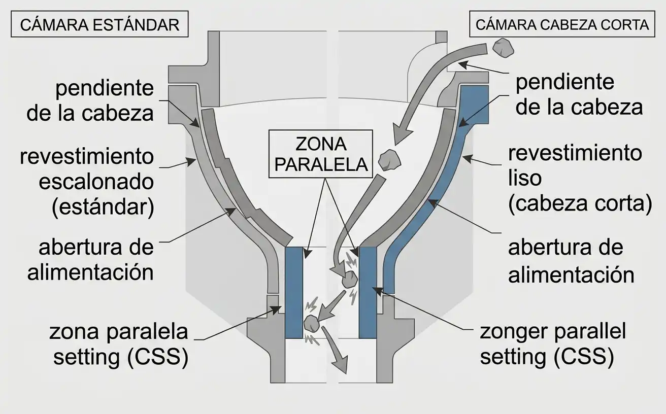 Cámara estándar y cámara Shorthead