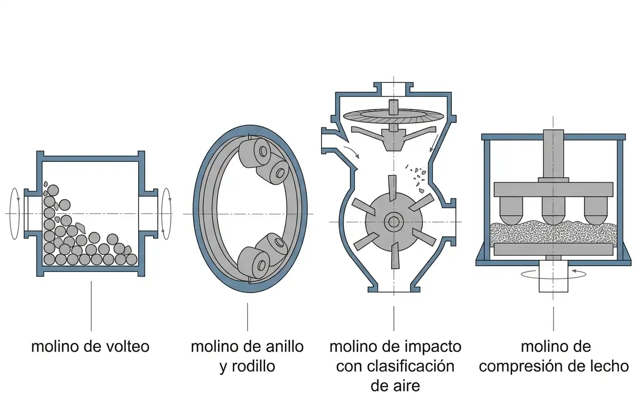 cuatro familias de mecanismos de molienda