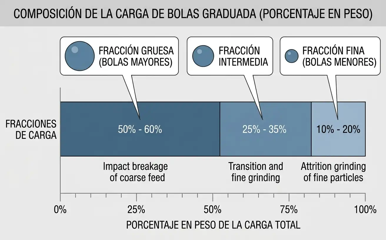 una carga de bola graduada